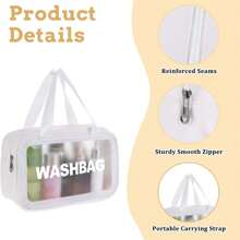1pc Clear Makeup Bag For Travel – Waterproof Toiletry Organizer, Minimalist Aesthetic Cosmetic Bag (Large Capacity, White)