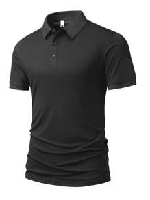 Men's Casual POLO Shirt, Lustrous Fabric, Versatile Everyday Wear, Breathable & Quick Dry Top For Spring/Summer