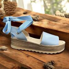 Lady Alison Plain Sandal With Casual Platform For Women - 天藍色 - 查看 2