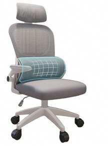 Office Chair Can Be Tilted Backwards, With Lumbar Support, Lift Office Chair, Mesh Chair, Ergonomic Chair, Office Furniture, Breathable Fabric, Removable Cleaning, Wheelchair Super Quiet - 灰色 - 查看 3
