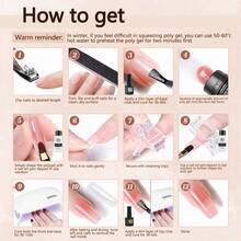 39 Pcs/Set Poly Gel Nail Kit , DIY Nail Art Gift Set For Beginners, All Seasons, 12 Color Matching Extension Glue And Basic Tools,/ LED Curable Nail Polish, Semi-Permanent - The Perfect Gift For ' Nails - Nhiều màu - Xem 10