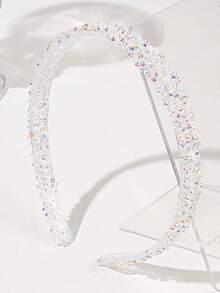 1 pieza Diadema elegante y minimalista para mujer con cristal blanco, rhinestone y brillo, adecuada para el peinado diario, diadema para el cabello como accesorio para el cabello de las mujeres