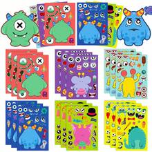 6/12/36pcs Cute Animal Face Stickers, Doodle Stickers Cartoon Rainbow Friends Interactive Scrapbooking Decorative Stickers - Multicolor - View 21