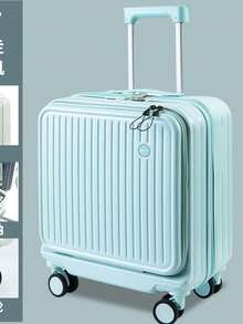 Front Opening Luggage 2024 New Extendable Multifunctional Trolley Case 18 20 Inch Suitcase Travel Case Graduation Bag For School School Accessories School Stuff - Blue - View 2