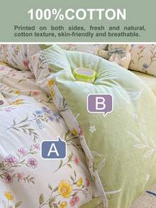Bộ chăn ga gối in hoa mùa xuân và mùa hè 2/3 chiếc, dành cho bé trai và bé gái, học sinh, trang phục ký túc xá, bộ đồ giường, chăn ga gối mềm mại và thân thiện với da, chăn ga gối và vỏ gối in hoa, không bao gồm vỏ chăn, phù hợp cho giường đôi cỡ Queen, phù hợp cho mọi mùa, trang trí nhà cửa, quà tặng, bộ ba vỏ chăn ga gối đệm có thể giặt bằng máy, giường đôi cỡ Queen cỡ King - Nhiều màu - Xem 5