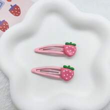 6pcs Cute Pineapple Strawberry Decor Fashionable Snap Clip For Women Glamour Girl Decoration Hair Accessories Party Gifts