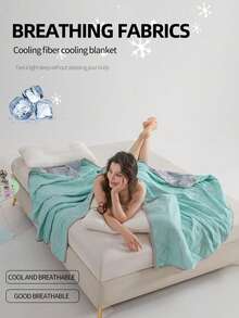1. Cooling Blanket - Lightweight Summer Cooling Blanket, Suitable For Those Who Feel Hot, Can Lower The Temperature By 3-5°C Compared To Traditional Cooling Blankets. - Large/Small/Double Size - Machine Washable - Ideal For Camping, Air-Conditioned Rooms, And Night Sweats (5 Color Options) - Cool Silk-light Green - View 6