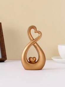 1pc Resin Creative Heart Shaped Home Decor Ornament For Display Cabinet, Wedding Party Decoration Best