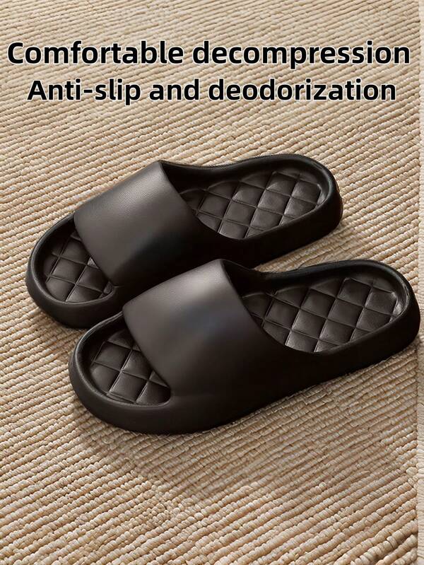 Nuevas zapatillas de casa de verano, [Zapatillas antideslizantes para el baño] Zapatillas de baño silenciosas para parejas, anti-olor y de secado rápido, hechas de material EVA suave y ligero y fresco para hombres y mujeres
