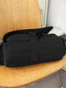 男士时尚百搭休闲大容量斜挎包 - 黑色 - 查看 7