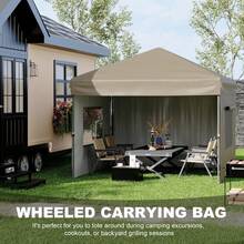 10 X 10 Heavy Duty Pop Up Canopy Tent, Pop-Up Canopy Tent Commercial Instant Canopies, Outdoor ShadeCanopy With 3 Sidewalls - 卡其色 - 查看 1