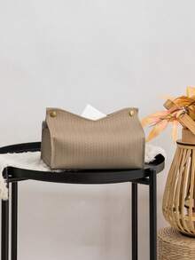 1件、2件、5件、10件套装纯色麦穗图案纸巾架，垂直PU皮革压花防水纸巾盒，适用于卧室、客厅、餐厅、酒店、酒吧、浴室、办公桌、户外餐厅、派对餐巾架 - 米色 - 查看 9