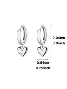 1 Đôi bông tai hình trái tim nhỏ nhắn, kiểu dáng thả lơi, dành cho nữ và bé gái, bông tai vòng ôm sát tai, phụ kiện trang sức thời trang, quà tặng cho phái nữ. - yêu - Xem 14