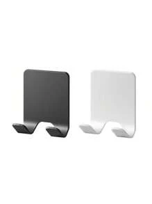 2pcs Plastic Manual Razor Holder Hooks, Self-Adhesive No Drill Stronghold Razor, Clothes, Umbrella Organizer Back To School