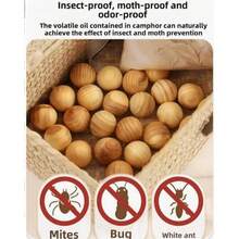 5/10pcs Natural Camphor Balls, Cedar Fragrance Home Closet Moth Repellent, Anti-Mold & Anti-Insect For Bathroom - Multicolor - View 5