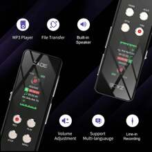 جهاز تسجيل صوتي رقمي سعة 64 جيجابايت قابل للشحن بالمنفذ USB مناسب لتسجيل المحاضرات والمؤتمرات والمقابلات ، مسجل صوتي صغير، MP3