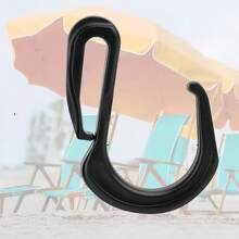 1 Peça Gancho Preto Antiderrapante para Guarda-Sol de Praia - Material de PC Durável, Design com 6 Ganchos para Toalhas, Garrafas, Óculos de Moda, Chapéus e Bolsas - Ótimo para Acampamento ao Ar Livre, Viagens à Praia e Dias Ensolarados, Acessórios de Praia | Suporte de Copo de Segurança | Ganchos de Guarda-Sol Resistentes