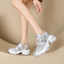 Women Chunky Shoes - 銀色[內增高] - 查看 3