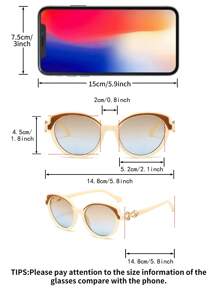 1 Stück Retro Damen Brille mit Katzenauge Rahmen, Plastikbügeln in Kontrastfarbe, modische Reise-, Straßen- und Showbrille