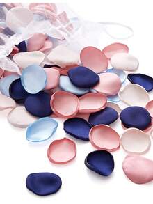 50/100/500pcs Silk Rose Petals, Satin Fabric Wedding Aisle Decorations For Cake Table/Flower Girl Basket/Bridal Shower, Romantic Bedding Scatter Flowers (4cm Bowl Shape, Burgundy Cream Mix)