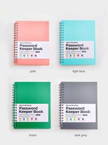 1 pièce Carnet de mots de passe multicolore au format A6, carnet de journalisation des mots de passe avec index des identifiants de site Web en spirale en PP, carnet de conservation des mots de passe, fournitures scolaires, rentrée scolaire