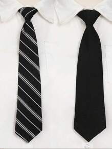 1 Stück Damen Krawatte, handgefertigt aus Kombination von einfarbigem und Twill-Polyester, knotenlos, ideal für Studenten, Alltagsgebrauch, vielseitig einsetzbar für verschiedene Anlässe, Uniformen, Anzüge und mehr (Die durchschnittliche Größe beträgt 1 Stück und wird zufällig versendet)