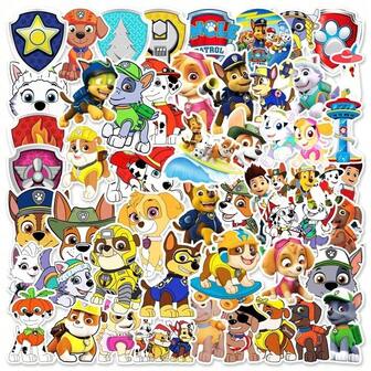 50PCS Cute PAW Patrol Anime Cartoon Stickers DIY Phone Laptop Luggage Skateboard Waterproof Graffiti Decals Fun For Gift