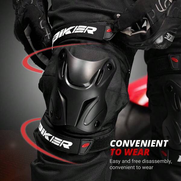 1 Pair Motorcycle Kneepads Shin Guard Pads Black Adjustable Moto Knee Pads Motocross Anti-Fall Knee Pads Motorbike Knee Protector For Cycling Racing Motorcycle Accessories Rider Gifts