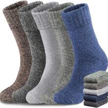 5 Paar 20 Stück Thermosocken für Herren, Herren Thermosocken Multipack warme Socken Herren thermisch gestrickte warme Wintersocken für Herren dicke Socken für Stiefel gestrickte Socken für Herren Größe 9-11 gestrickte Socken Herren US 7-13 UK 9-11 EU 43-46