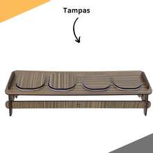 Elevated Feeder With 4 Bowls For Dogs And Cats With Lids - Rust Brown - View 5