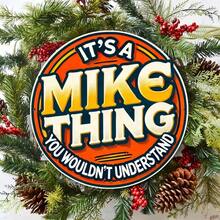 1pc Retro Mike's Business Metal Sign , Vintage Metal Wall Decor With "It's A Mike Thing You Wouldn't Understand" Design For Home. - Multicolor - View 6