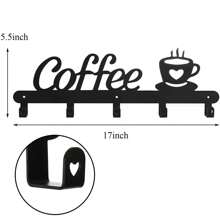 1 Stück Wandmontierter Kaffeetassen Halter, Metall Kaffeetassen Regal für die Wand, Kaffeetassen Regal Wandhaken, Jackenhalter, dieser vielseitige Ständer zeigt nicht nur elegant Ihre Lieblingstassen, sondern hat zusätzliche Haken für Jacken und Accessoires. Perfekt für Küchen, Eingangsbereiche oder überall wo Sie stilvolle Aufbewahrung brauchen.