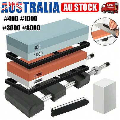 Portable Dual Whetstone Knife Sharpener Water Sharpening Stone Grind Kitchen Tool