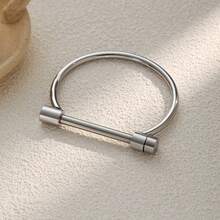 1 件时尚情侣不锈钢 D 形马蹄手链，适合日常约会和派对配饰