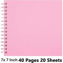 1 Peça Álbum de Fotos Scrapbook DIY de 7x7 Polegadas, Papel Kraft em Branco, Scrapbook com 20 Folhas, Livro de Memórias para Casamento, Família, de Volta às Aulas, Suprimentos Escolares