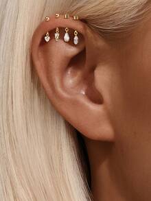 1Pc Upper Ear Cliff  925 Sterling Silver Earring For Women Geometric Zirconia Minimalist Gift For Her Wedding Party Fine Jewelry