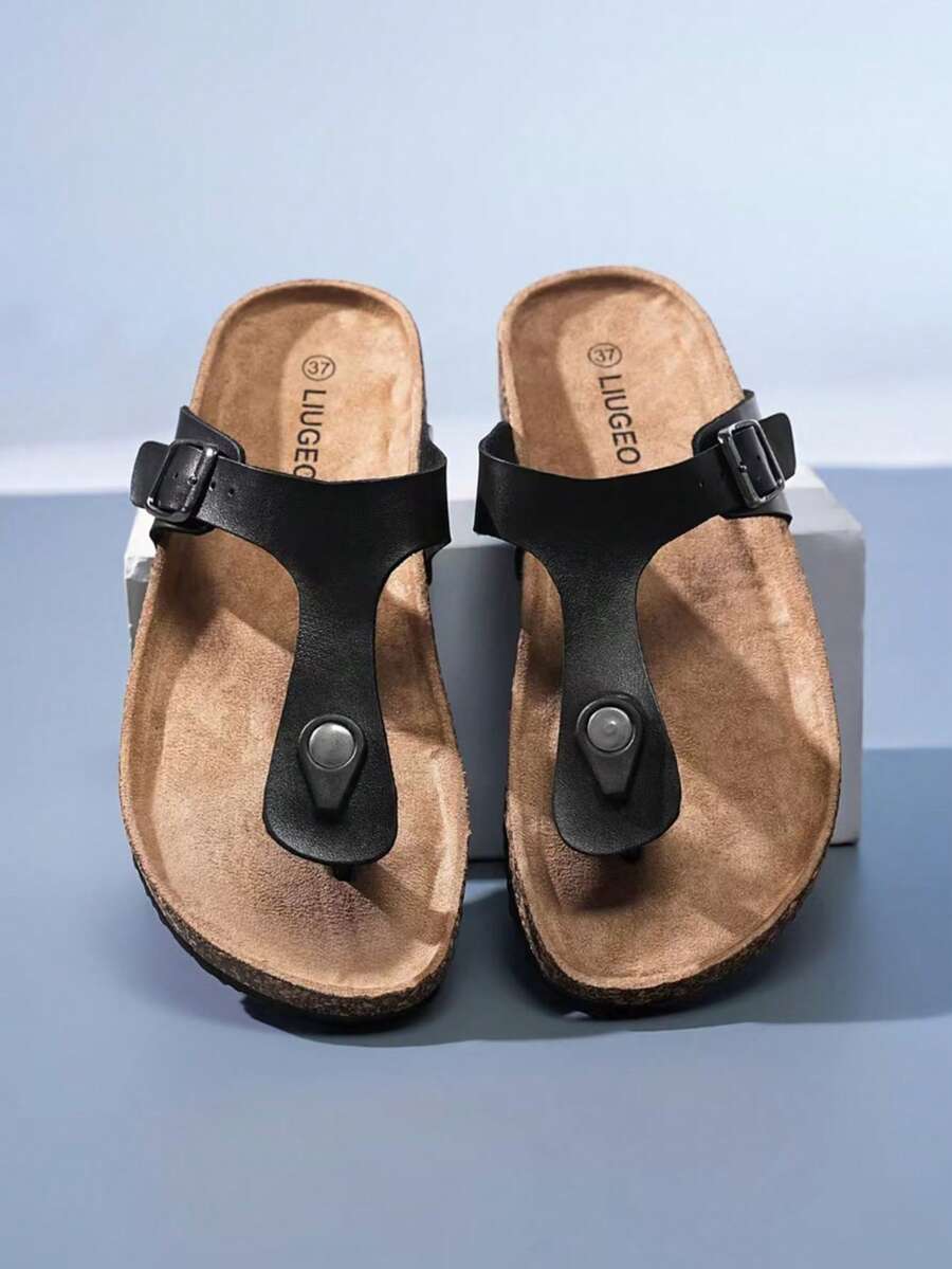 男女通用轻便沙滩拖鞋，穿脱方便的带软木鞋底的人字拖，休闲户外人字拖