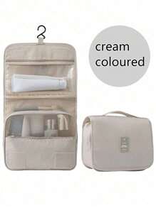 1pc Hanging Toiletry Bag, Bathroom Storage Bag, Toiletries Organizer, Cosmetic Storage Bag, Multi-Function Organizer Bag For Eye Shadow, Mirror, Eyeliner, Lip Gloss, Skin Care Products, Toothbrush, Toothbrush Cup, Soap, Shampoo, Comb, Watch, Mobile Phone, Necklace, Jewelry, Digital Product Storage, Travel Essentials, Holiday Organizer, Bathroom Essentials.