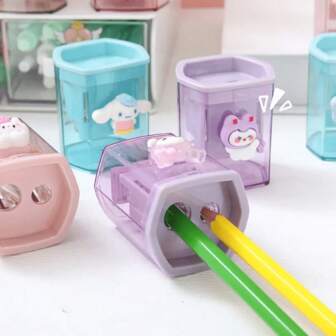 Sanrio Taille-crayon mécanique miniature Sanrio Hello chat et Black Beauty, papeterie élégante d'écriture - sûr, actionné manuellement, convient aux étudiants et à une utilisation au bureau, fournitures scolaires, retour à l'école
