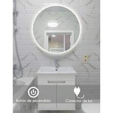 Espejo Inteligente de Baño Circular con Luz LED| Control Táctil, Montaje en Pared, Diseño Moderno y Elegante - 1 - Ver 6