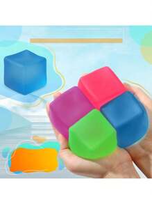 1/2/3/4 piezas Cubos blandos cuadrados con elevación lenta de azúcar de malta como pelotas anti-estrés para adultos, juguetes de fidget suaves para relajarse y tranquilizarse - con forma cuadrada rellena