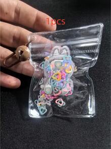 Cute Transparent Design Jingle Bell Keychain, Pendant, Hanging Charm For Party Gift, Graduation Gift, Eid Al-Adha Gift, Pocket Decoration, Rattle Keychain