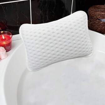 1 pezzo Cuscino per vasca da bagno, poggiatesta per vasca da bagno, cuscino per vasca da bagno SPA, cuscino per supporto collo e testa, rete 3D con ventosa, lavabile in lavatrice