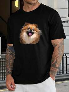 Camiseta de cachorro Pomerania lindo - Camiseta negra de manga corta para hombres y mujeres | Regalo perfecto para amantes de los perros | Camiseta gráfica de Pomerania de moda | Tallas para jóvenes y adultos | ¡Muestra tu amor por los Pomeranias! - Negro - Ver 1