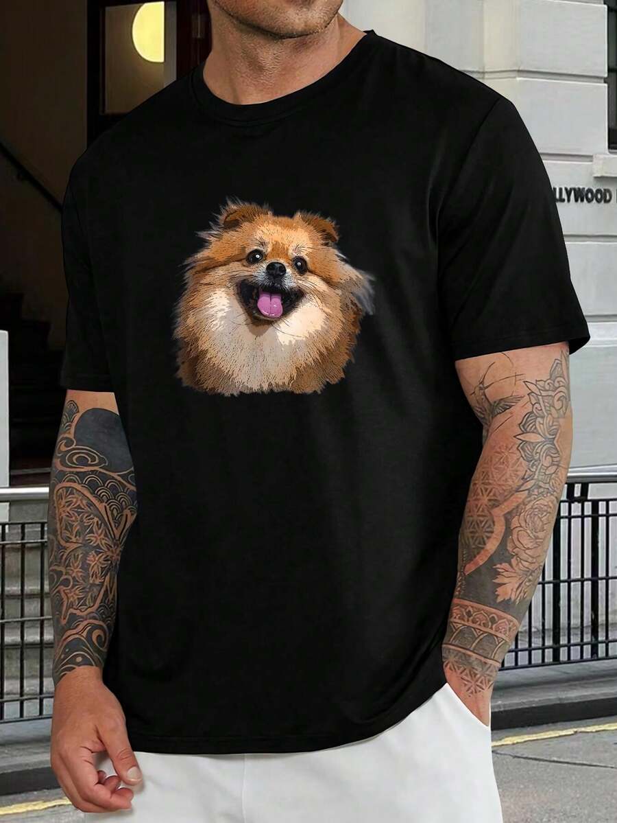 Camiseta de cachorro Pomerania lindo - Camiseta negra de manga corta para hombres y mujeres | Regalo perfecto para amantes de los perros | Camiseta gráfica de Pomerania de moda | Tallas para jóvenes y adultos | ¡Muestra tu amor por los Pomeranias! - Negro - Ver 1