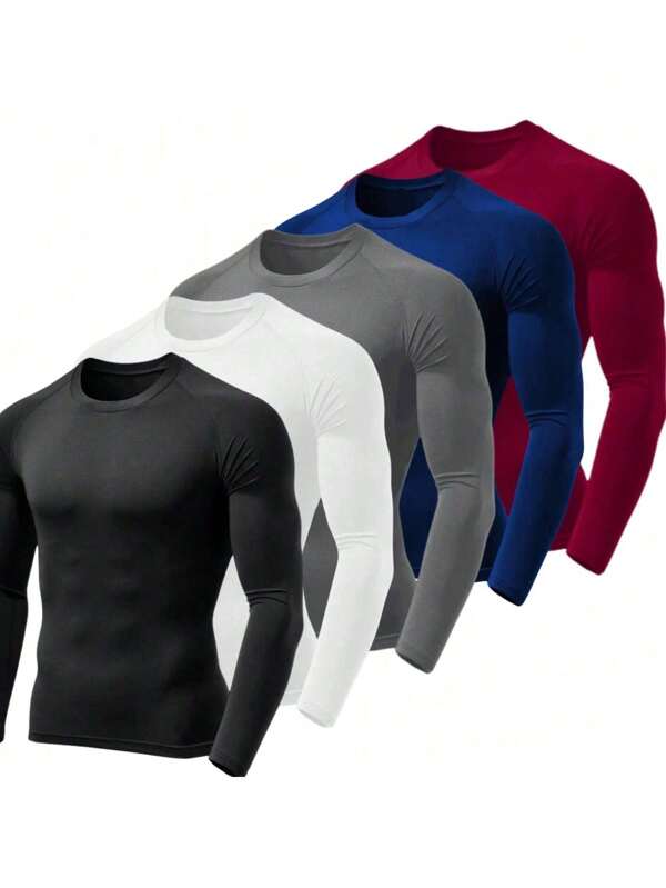 Kit 3 Camisa Térmica Masculina Proteção Uv 50+ Segunda Pele Camiseta Blusa Malha Fria Academia Manga Longa F7 NEW STYLE