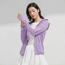 UPF50+ Unisex Ice Silk Cool Sun Protection Jacket For Daily Use - レディース-パープルWomen's Model-purple - View 2