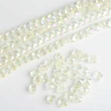 50pcs 8mm Side Hole Heart Shape / Center Hole Butterfly Glass Beads For DIY Handmade Jewelry, Suitable For Necklace, Bracelet, Earrings, Waist Chain, Headwear, Shoes, Accessories, Phone, Keychain, Pendants