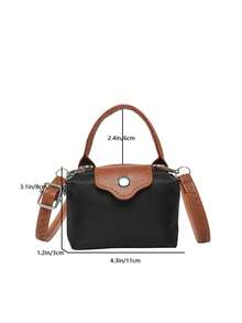 1 Custom Outdoor Bag, Can Be Printed With Personalized Name Or Holiday Greetings. Customize Your Own Bag. 1 Custom Outdoor Bag, Pu Magnet Closure Fashion Niche Design Contrast Color Mini Handbag, Adjustable Shoulder Strap Shoulder Messenger Bag Suitable For Teenagers To Travel, Shopping, Party, Date And Daily Use, Is A Perfect Gift For Teenagers - Contrast Color Tote Bag - View 11