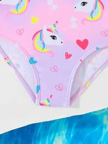 Toddler Unicorn One-Piece Swimsuit - Multicolor - View 5